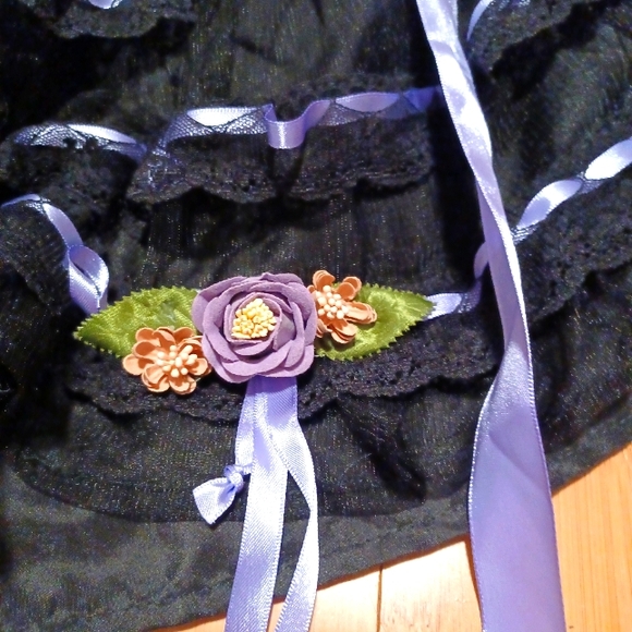 Doll Kill Widow 3 Layer Tulle Black/ Purple Miniskirt Size XSM - Picture 4 of 7